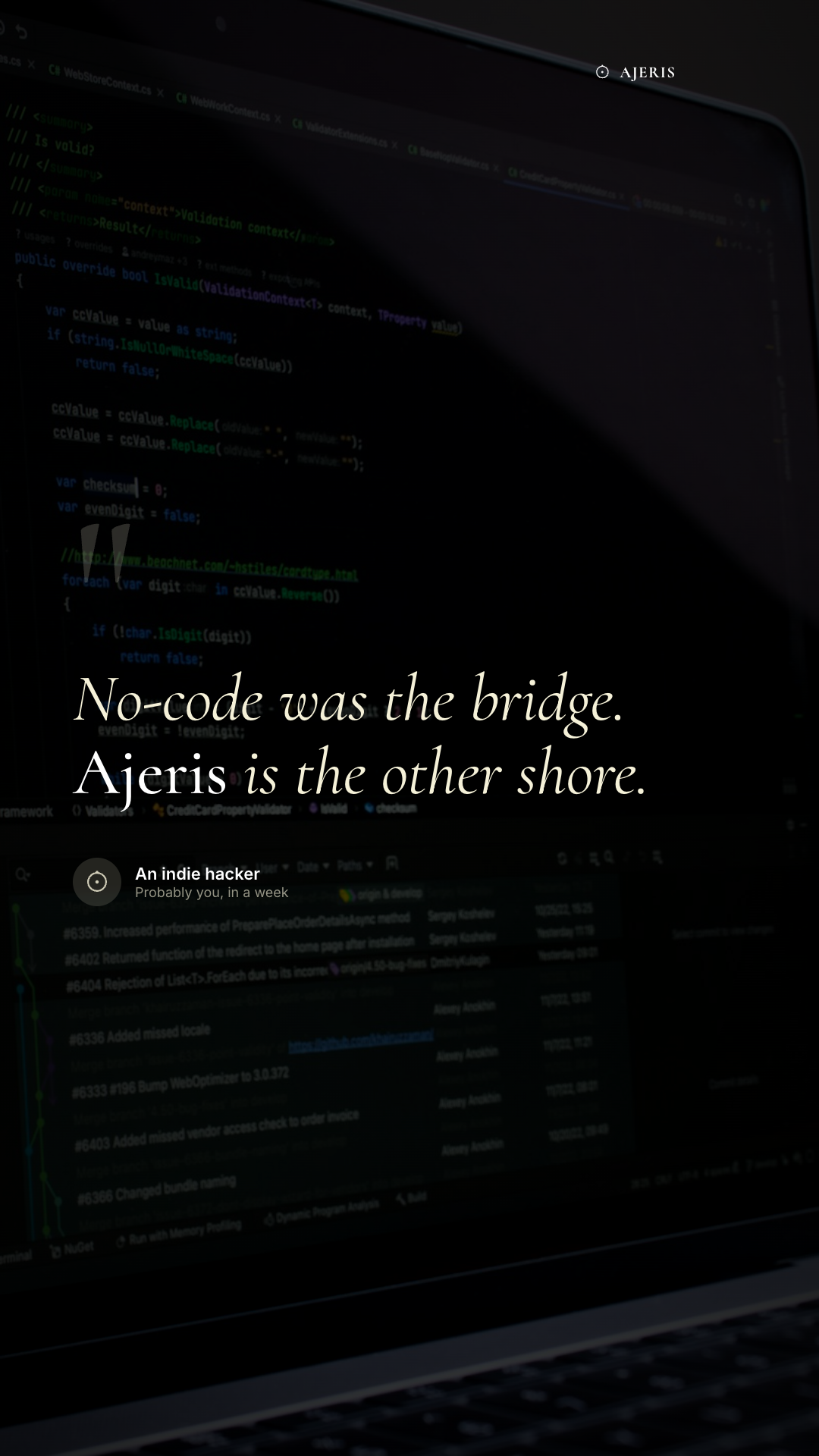 A 9:16 carousel slide showing a calm coffee scene with a serif headline, the visual of a content moment.