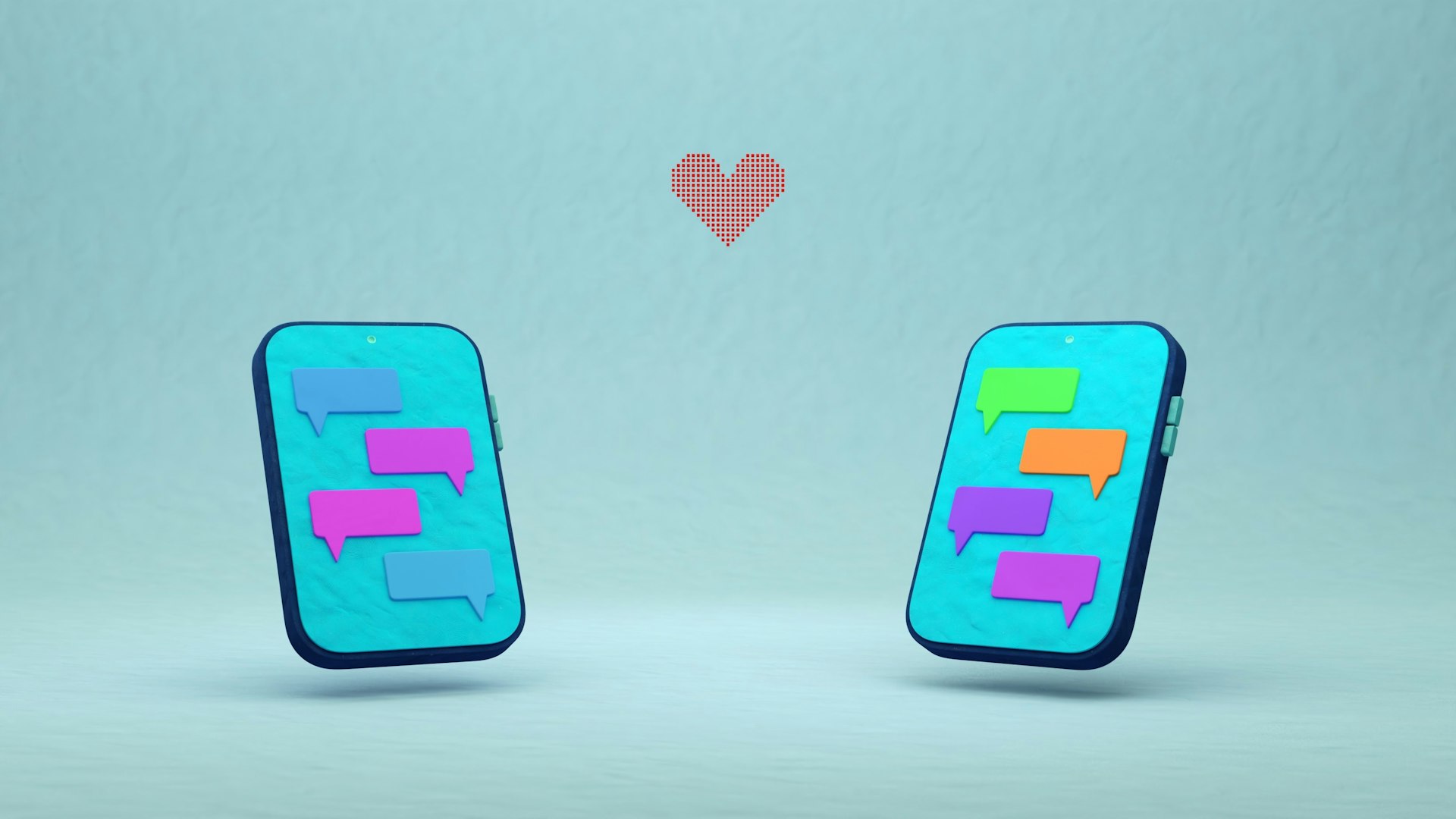 A hand holding a phone displaying a messaging conversation, the visual of the everyday surface where the agent lives.