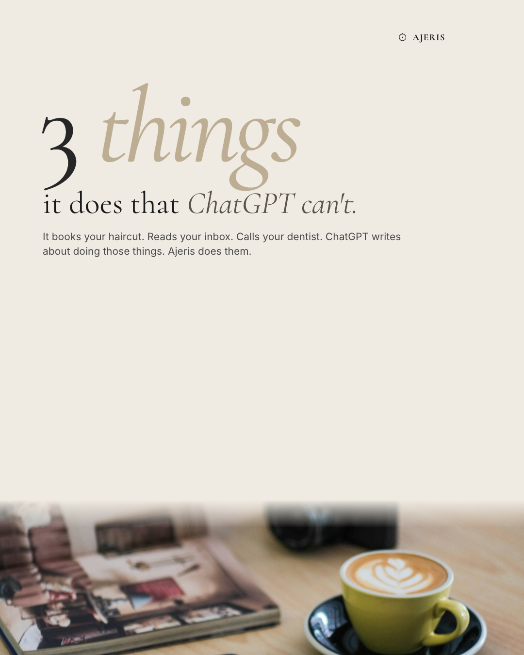 A listicle slide enumerating three things the personal agent does that a chatbot cannot: read your real data, move real money, take action in apps.